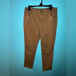 Chico's Brown Women's Jeans embroidered